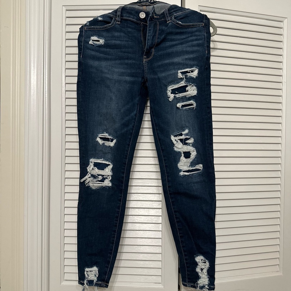 Distressed Dark Women's Jeans